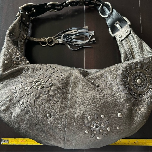Coach Pewter Pebble Leather Shoulder Bag - Picture 1 of 5